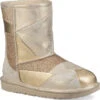 UGG Kids Classic Short II Patchwork 1 UGG Kids Classic Short II Patchwork -Englin's fine Footwear ugg childrens kids classic short ii patchwork gold 1096431k gold 41844.1541458227